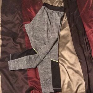 Grey and black yoga pants